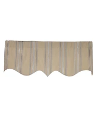 Rlf Home French Stripe Regal Window Valance 100% Cotton Lined Rod Pocket