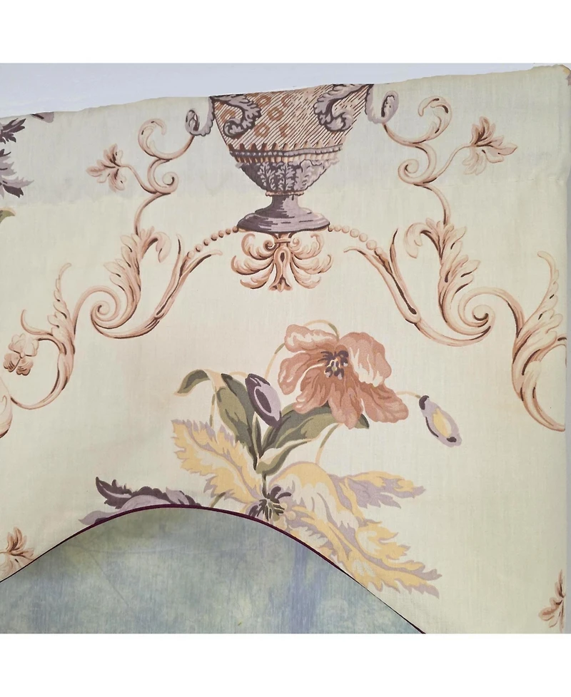 Rlf Home Urn Corded Cornice Window Valance 100% Cotton Lined Rod Pocket