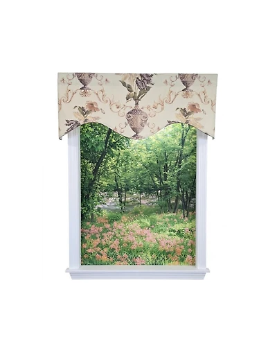 Rlf Home Urn Corded Cornice Window Valance 100% Cotton Lined Rod Pocket