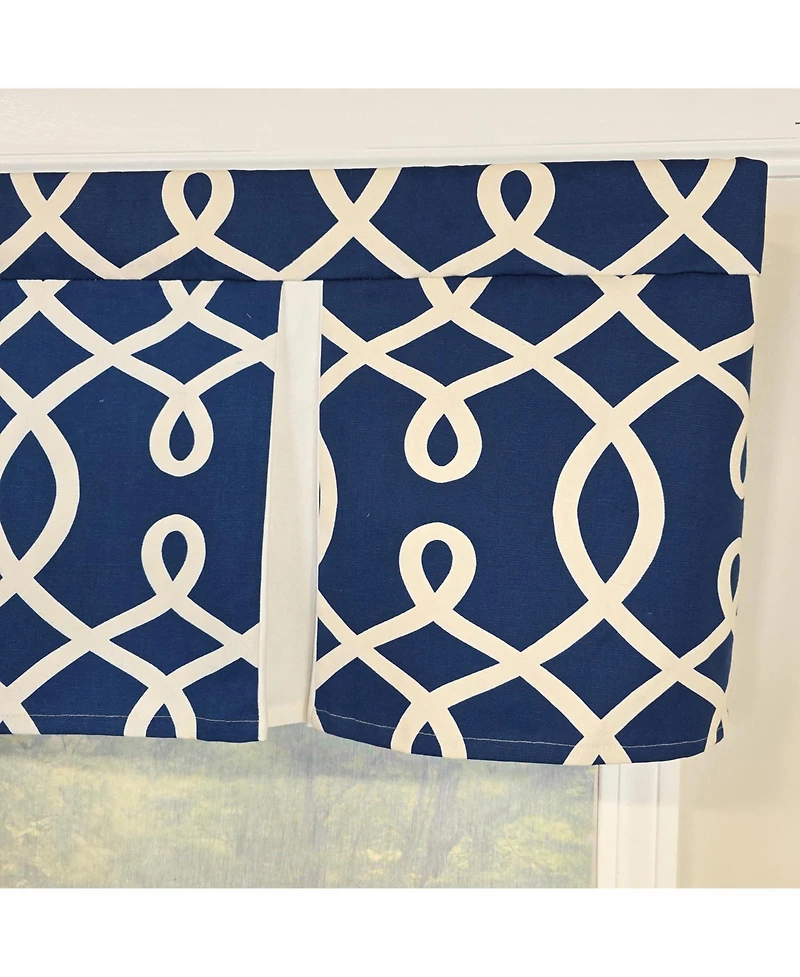Rlf Home Oblique Pleated Window Valance 100% Cotton Rod Pocket