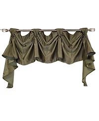 Rlf Home Soft Rayon 3-s Victory Swag Window Valance 100% Cotton Tab Top