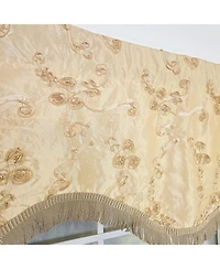 Rlf Home Ribbons Trimmed Cornice Window Valance 100% Cotton Lined Rod Pocket