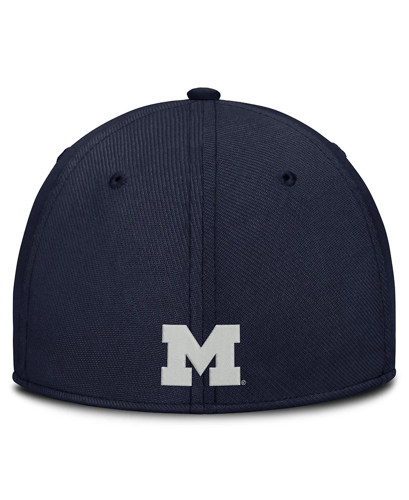 Jordan Men's Navy Michigan Wolverines Rise On-Field SwooshFlex Dri-fit Flex Hat