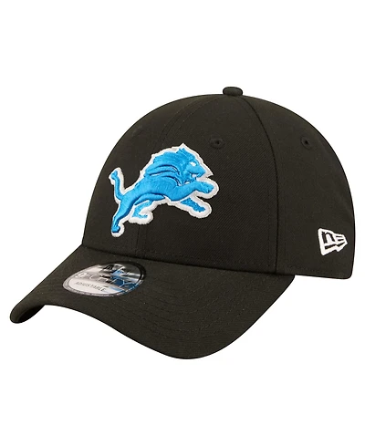 New Era Men's Black Detroit Lions Core Team 9FORTY Adjustable Hat