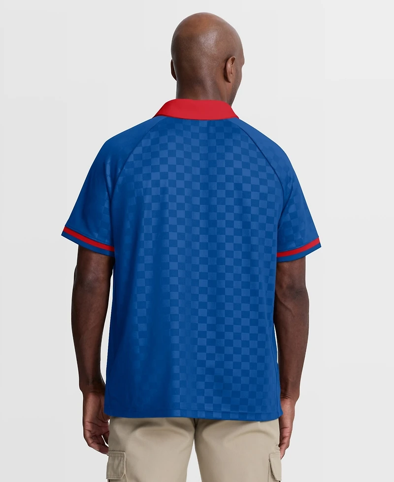 Fanatics Men's Royal/Red New York Giants Homerun Raglan V-Neck Polo Shirt