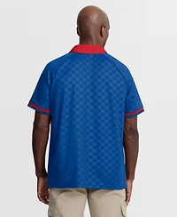 Fanatics Men's Royal/Red New York Giants Homerun Raglan V-Neck Polo Shirt