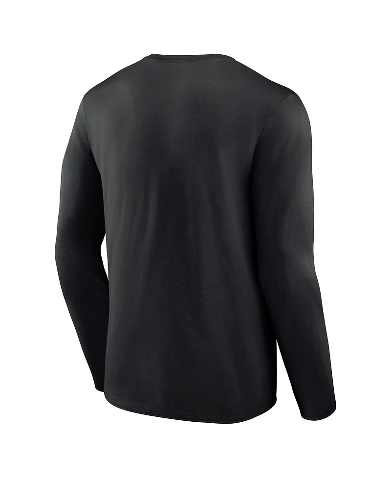 Logo Athletic Men's Black Philadelphia Eagles Primary Long Sleeve T-Shirt