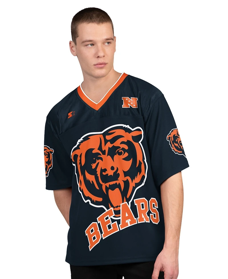 Starter Men's Navy/White Chicago Bears Short Sleeve Long T-Shirt