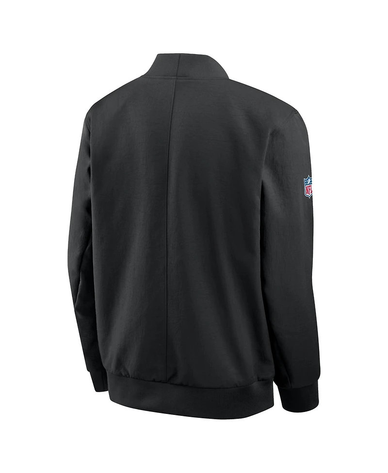 Nike Men's Black San Francisco 49ers Sideline Full-Zip Bomber Jacket