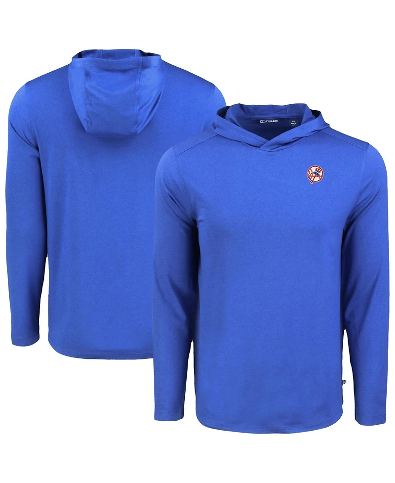 Cutter & Buck Men's Royal New York Yankees Coastline Epic Comfort Eco Long Sleeve Hoodie