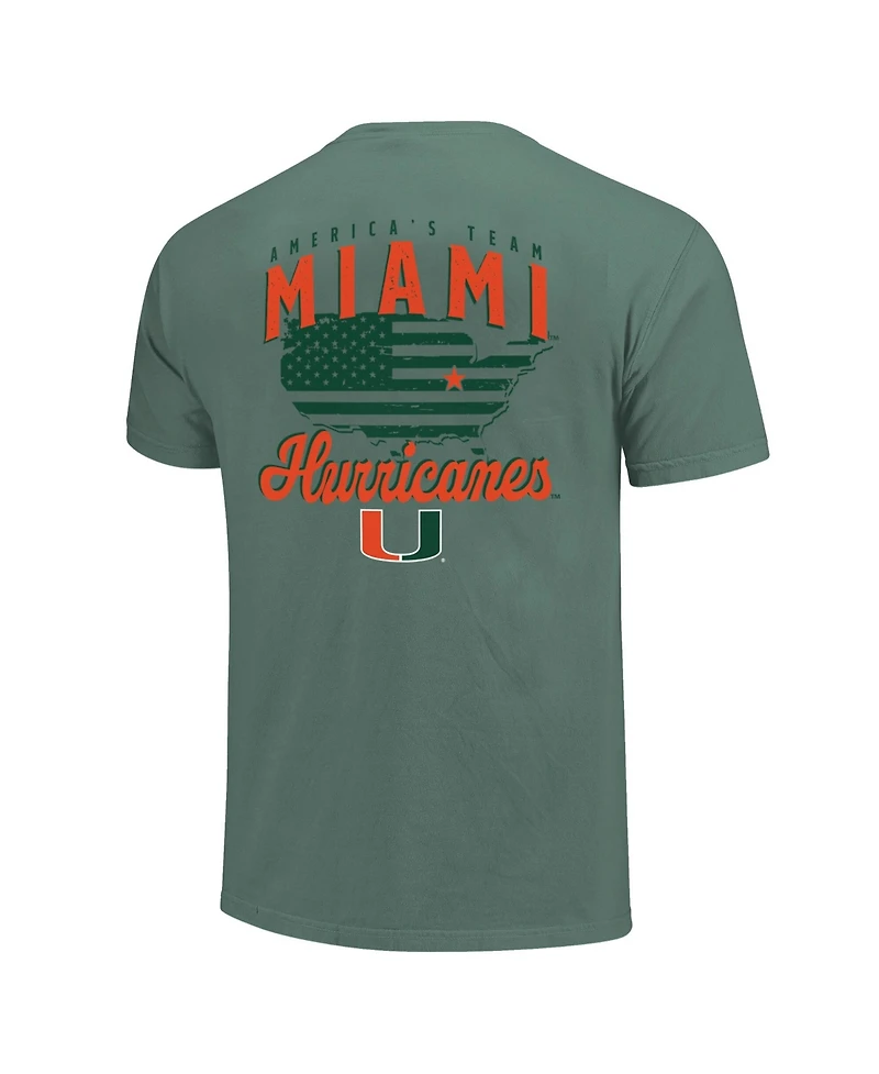 Image One Men's Green Miami Hurricanes America's Team T-Shirt