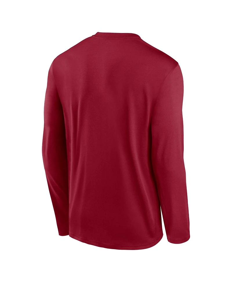 Nike Men's Crimson Alabama Tide 2026 Sideline Small Logo Legend Dri-fit Long Sleeve T-Shirt