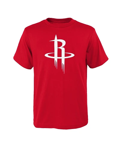 Outerstuff Big Boys and Girls Red Houston Rockets Primary Logo T-Shirt