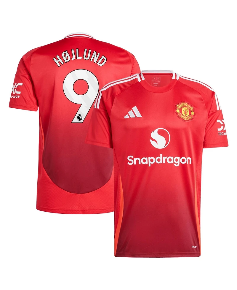 Adidas Men's Rasmus Højlund Red Manchester United 2024/25 Home Replica Player Jersey