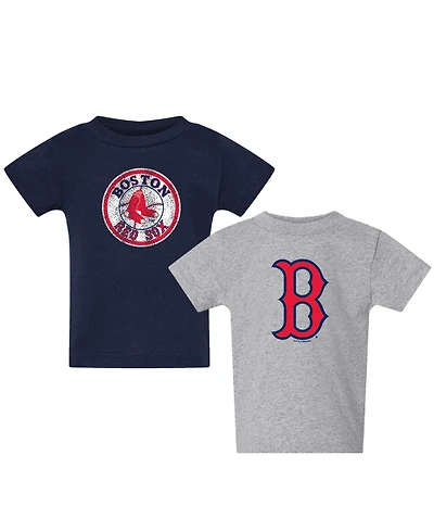 Soft As A Grape Toddler 2-pack Heather Gray Boston Red Sox Cooperstown Collection T-Shirt
