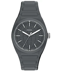 Fossil Men's Everett Three-Hand Silicone Watch 42mm