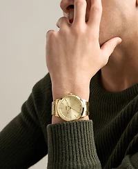Fossil Men's Minimalist Three-Hand Gold-Tone Stainless Steel Watch 44mm