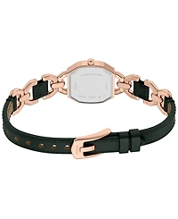 Fossil Women's Harlow Three-Hand Green Leather and Rose Gold-Tone Stainless Steel Watch 22mm