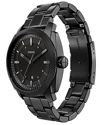 Fossil Men's Machine Three-Hand Date Black Stainless Steel Watch 41mm