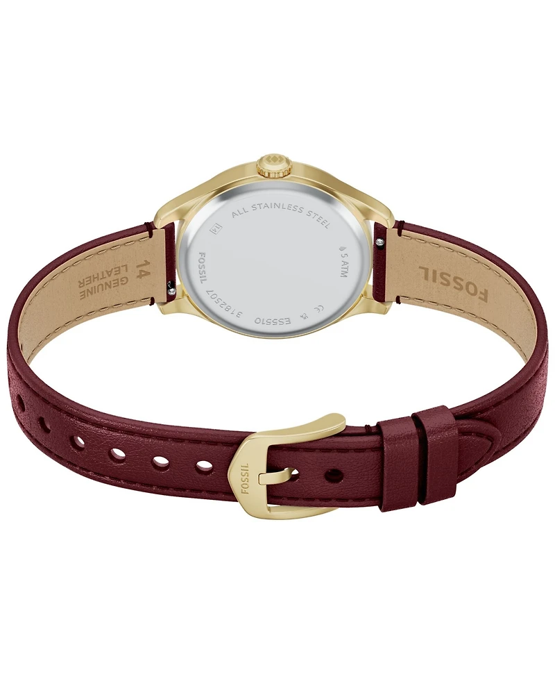 Fossil Women's Gilmore Three-Hand Red Leather Watch 28mm