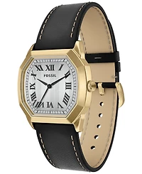 Fossil Men's Harlow Three-Hand Black Leather Watch 33mm