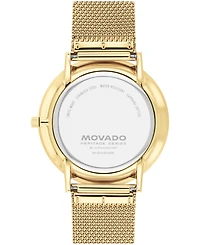 Movado Men's Silhouette Swiss Quartz Ionic Plated Light Yellow Gold Steel Watch 40mm