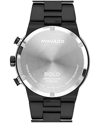 Movado Men's Bold Fusion Swiss Quartz Chrono Ionic Plated Black Stainless Steel Watch 44.50mm
