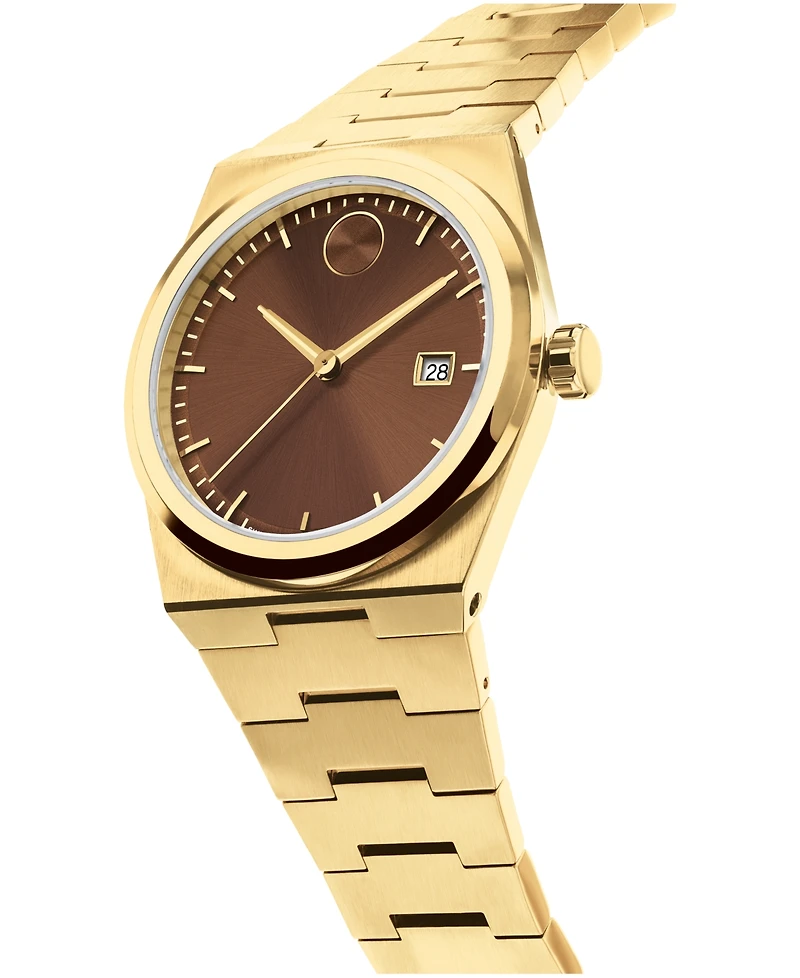 Movado Men's Bold Quest Swiss Quartz Ionic Plated Light Yellow Gold Steel Watch 40mm