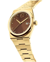 Movado Men's Bold Quest Swiss Quartz Ionic Plated Light Yellow Gold Steel Watch 40mm