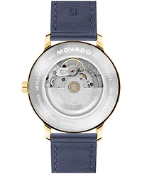 Movado Men's Movado Face Swiss Quartz Navy Leather Watch 39mm