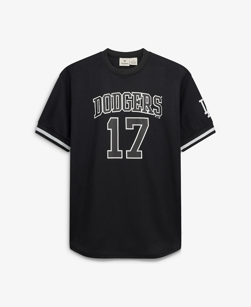 Fanatics Men's Shohei Ohtani Black/White Los Angeles Dodgers Big & Tall Heavyweight Mesh Jersey