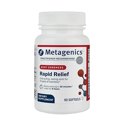 Metagenics Rapid Relief - Herbal Softgel with Turmeric and Boswellia - Supports Fast Relief for Muscle, Back and Joint Discomfort