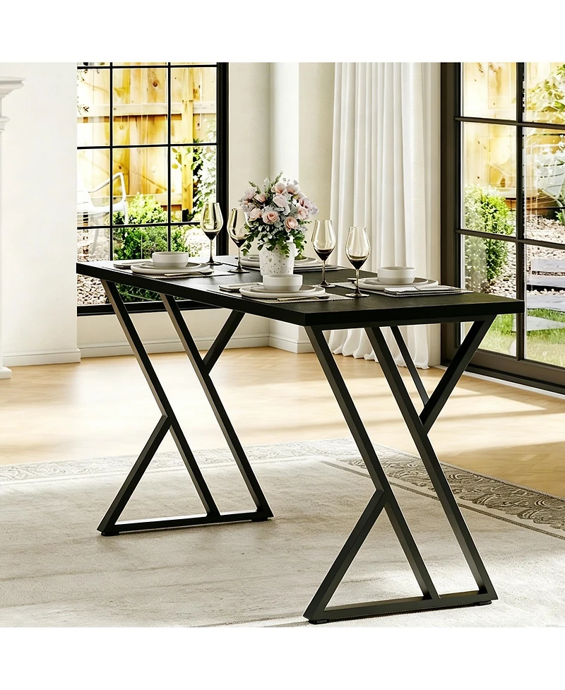 gaomon Modern Rectangular Dining Table for 6 – Sturdy Wood Construction Spacious Family Kitchen and Room Furniture