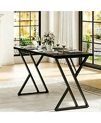 gaomon Modern Rectangular Dining Table for 6 – Sturdy Wood Construction Spacious Family Kitchen and Room Furniture