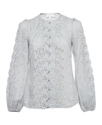 Pre-Owned Zimmermann Women's Iris Broderie Anglaise Linen Blouse