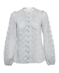 Pre-Owned Zimmermann Women's Iris Broderie Anglaise Linen Blouse