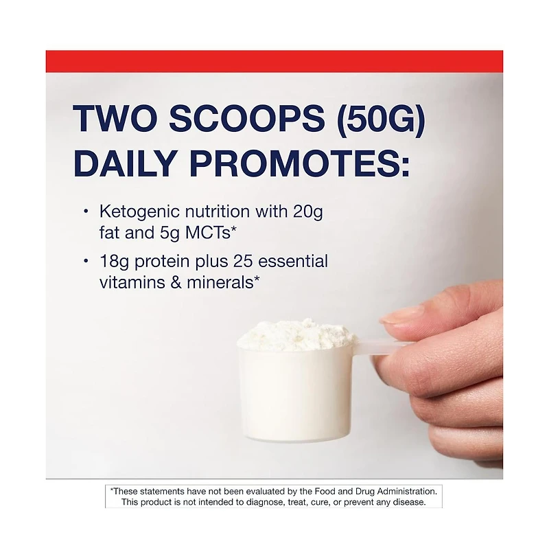 Metagenics Ketogenic Shake Keto Protein Powder Low Carb, Sugar Free, Gluten Free Meal Replacement 25 Vitamins and Minerals Vanilla 14 Servings