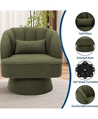 gaomon Mid Century 360° Swivel Barrel Chair, Teddy Upholstered Chair