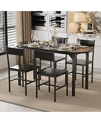 gaomon 5Pieces Modern Kitchen Dining Table Set with 4 Chairs for Kitchen and Dining Room
