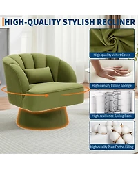 gaomon Mid Century 360degree(s) Swivel Barrel Chair, Velvet Accent Lounge Chair 2 Pcs
