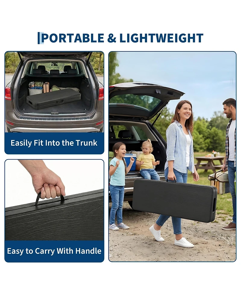 gaomon piece Portable Heavy-Duty 6FT Folding Outdoor Benches for Patio, Picnic, Camping