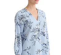 Jones New York Plus Printed V-Neck Top