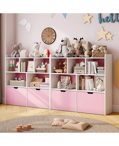 gaomon 2 Set of Toy Storage Organizer, Kid Bookshelf, Toy Storage Cabinet, Toddler Bookcase Cabinet for Playroom, Bedroom, Nursery, Living Room