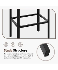 gaomon 24 Inches BarStools Set of 4, Pu Leather Kitchen Chairs with 2 Inch Thick Upholstery, Counter Height Bar Stools, Sturdy Metal Base