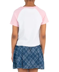 Tween Diva Girls' 7-12 Bear Graphic Raglan Sleeve T-Shirt, Plaid Skort and Bracelet, 3-Piece Set