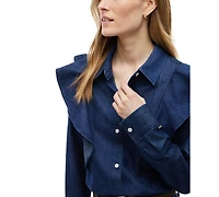 Tommy Hilfiger Women's Volant Long-Sleeve Button-Up Shirt