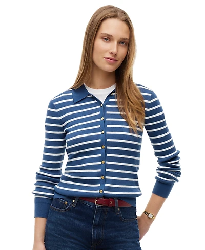 Tommy Hilfiger Women's Fine Gauge Polo Collar Cardigan