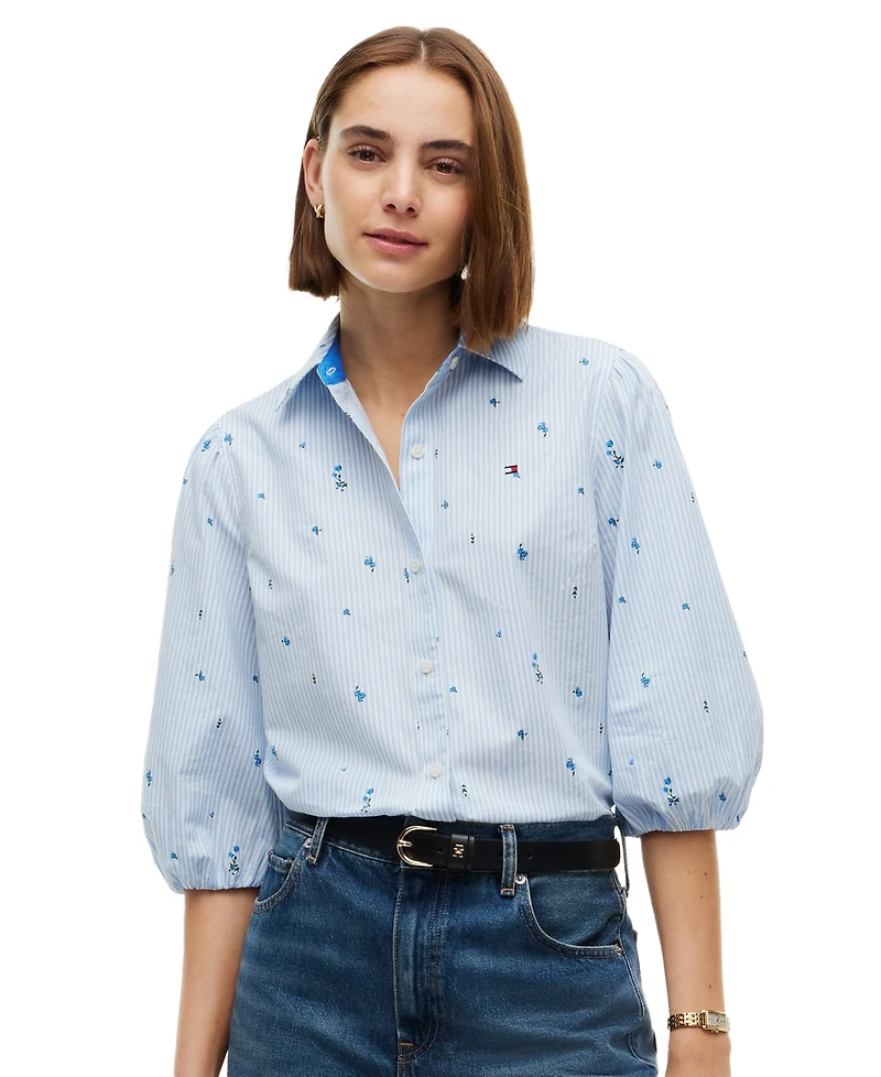 Tommy Hilfiger Women's Printed 3/4-Sleeve Shirt