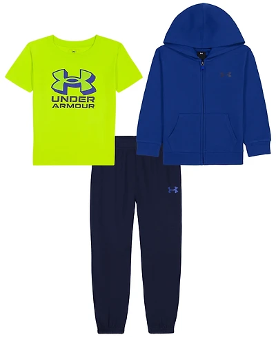 Under Armour Boys' 2T-7 Long-Sleeve Hoodie, T-Shirt and Pants, 3-Piece Set