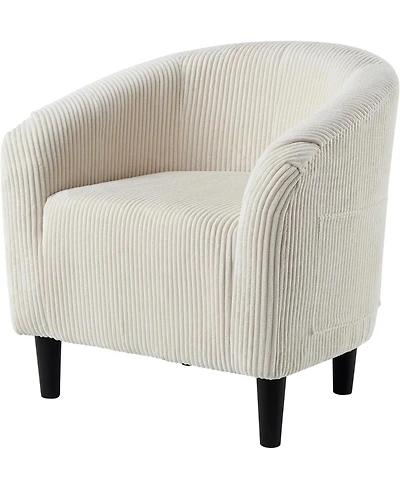 gaomon Barrel Accent Chair Corduroy Club Chair Elegant Armchair Cozy Backrest for Living Room Bedroom Reception Room Office